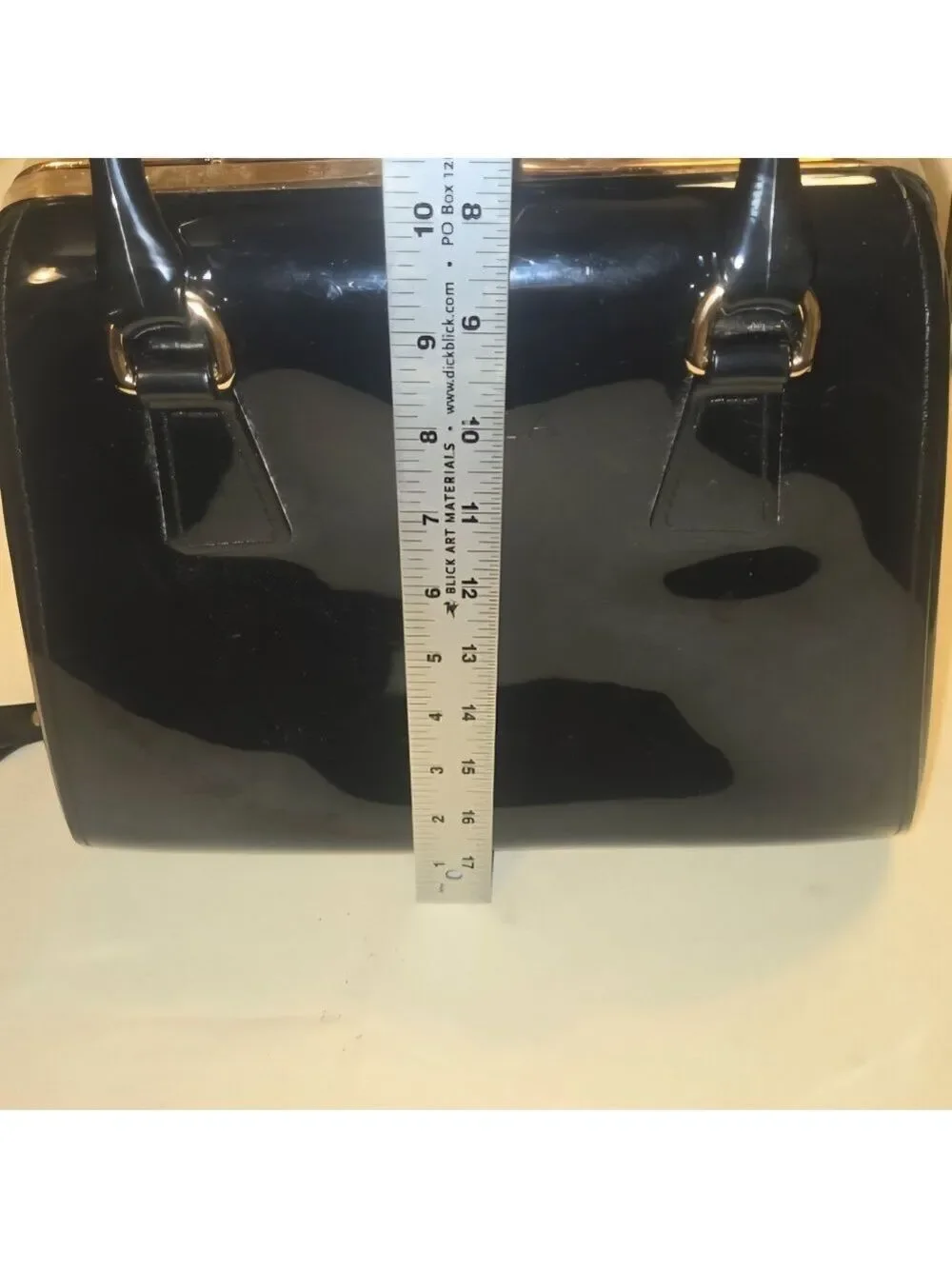 Furla Candy‎ Bag Black Patent PVC Jelly Satchel Top Handle Bag